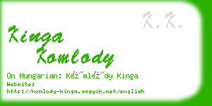 kinga komlody business card